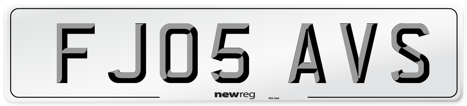 FJ05 AVS Number Plate from New Reg